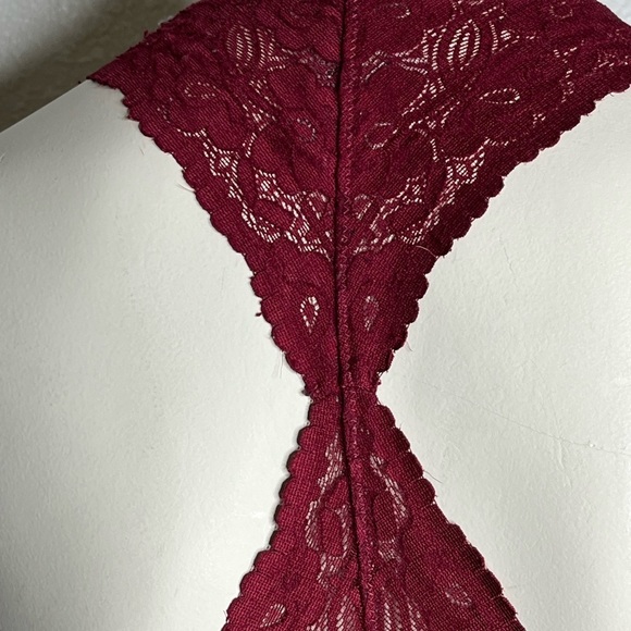 Free People Galloon Racerback Bralette Medium Maroon - Picture 5 of 8